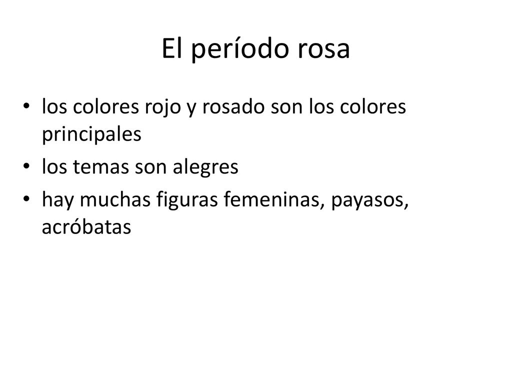 El período rosa los colores rojo y rosado son los colores principales