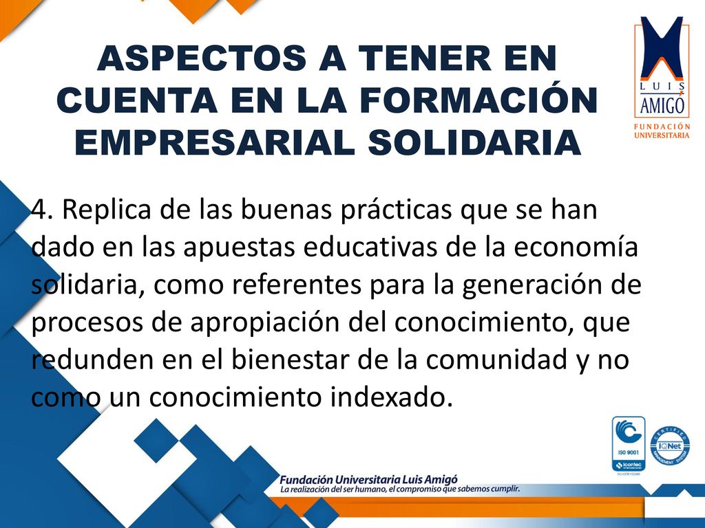 ASPECTOS A TENER EN CUENTA EN LA FORMACIÓN EMPRESARIAL SOLIDARIA