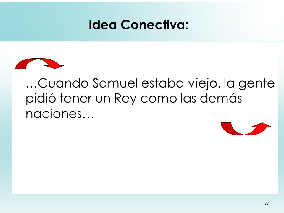 Idea Conectiva: …Cuando Samuel estaba viejo, la gente pidió tener un Rey como las demás naciones…