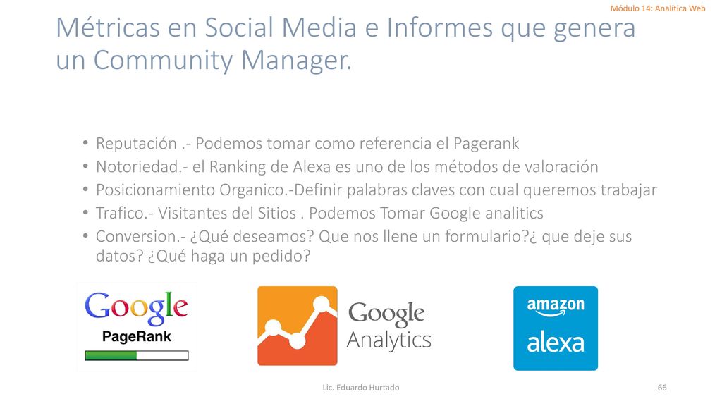 Métricas en Social Media e Informes que genera un Community Manager.