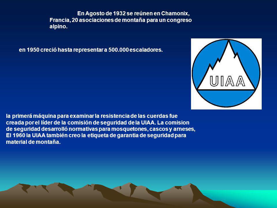 En Agosto de 1932 se reúnen en Chamonix, Francia, 20 asociaciones de montaña para un congreso alpino.