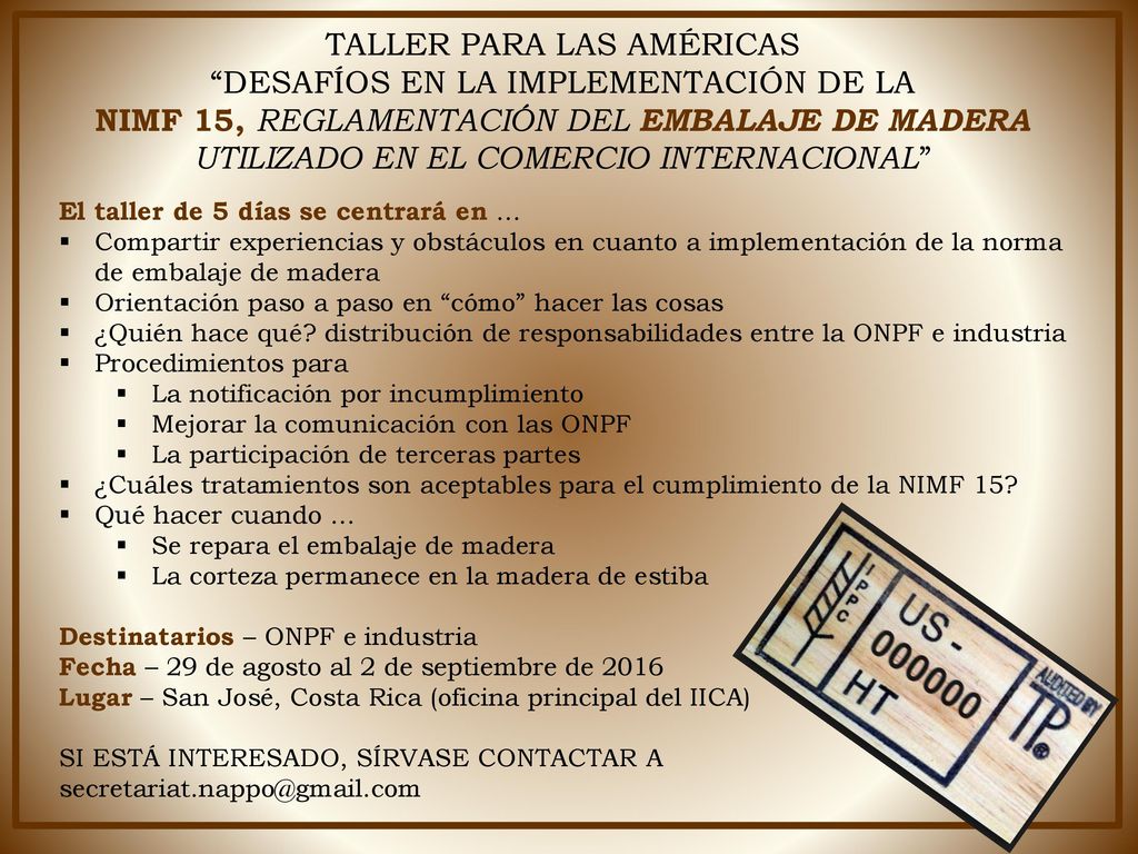TALLER PARA LAS AMÉRICAS DESAFÍOS EN LA IMPLEMENTACIÓN DE LA