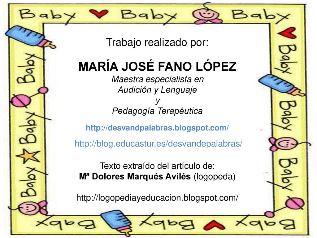 MARÍA JOSÉ FANO LÓPEZ Trabajo realizado por: Maestra especialista en