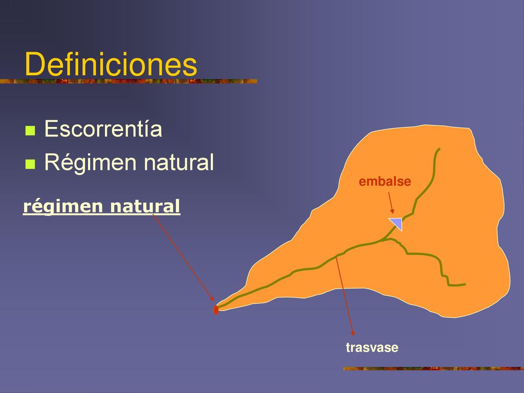 Definiciones Escorrentía Régimen natural régimen natural embalse