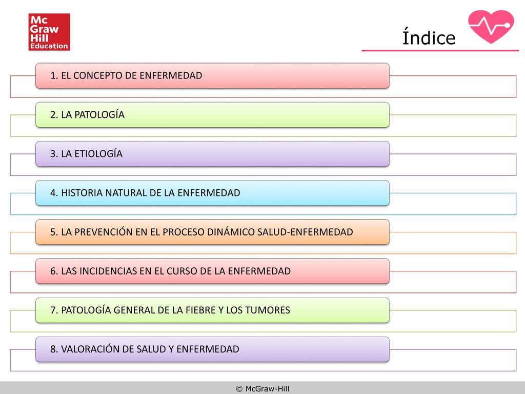 Índice 1. EL CONCEPTO DE ENFERMEDAD 2. LA PATOLOGÍA 3. LA ETIOLOGÍA