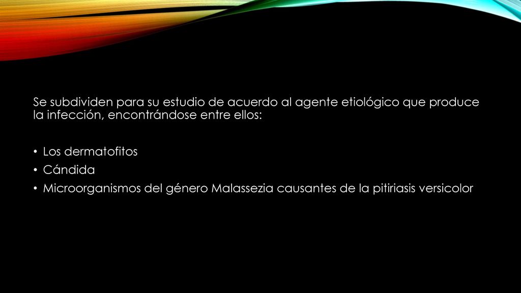 Se subdividen para su estudio de acuerdo al agente etiológico que produce la infección, encontrándose entre ellos: