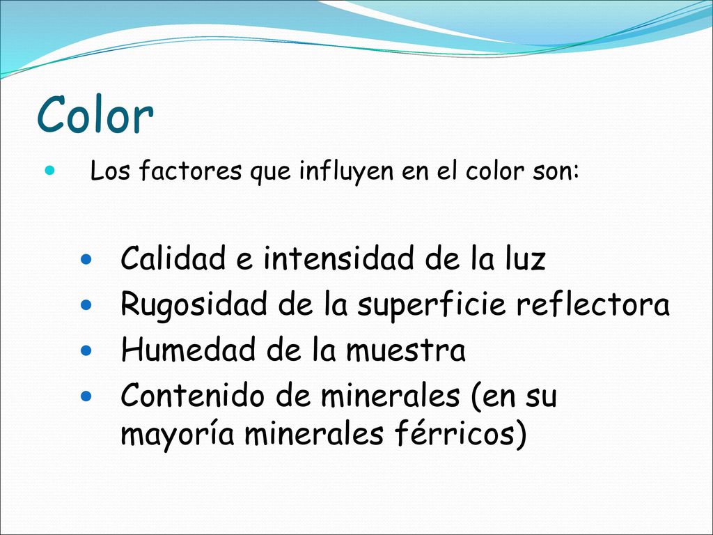 Color Calidad e intensidad de la luz