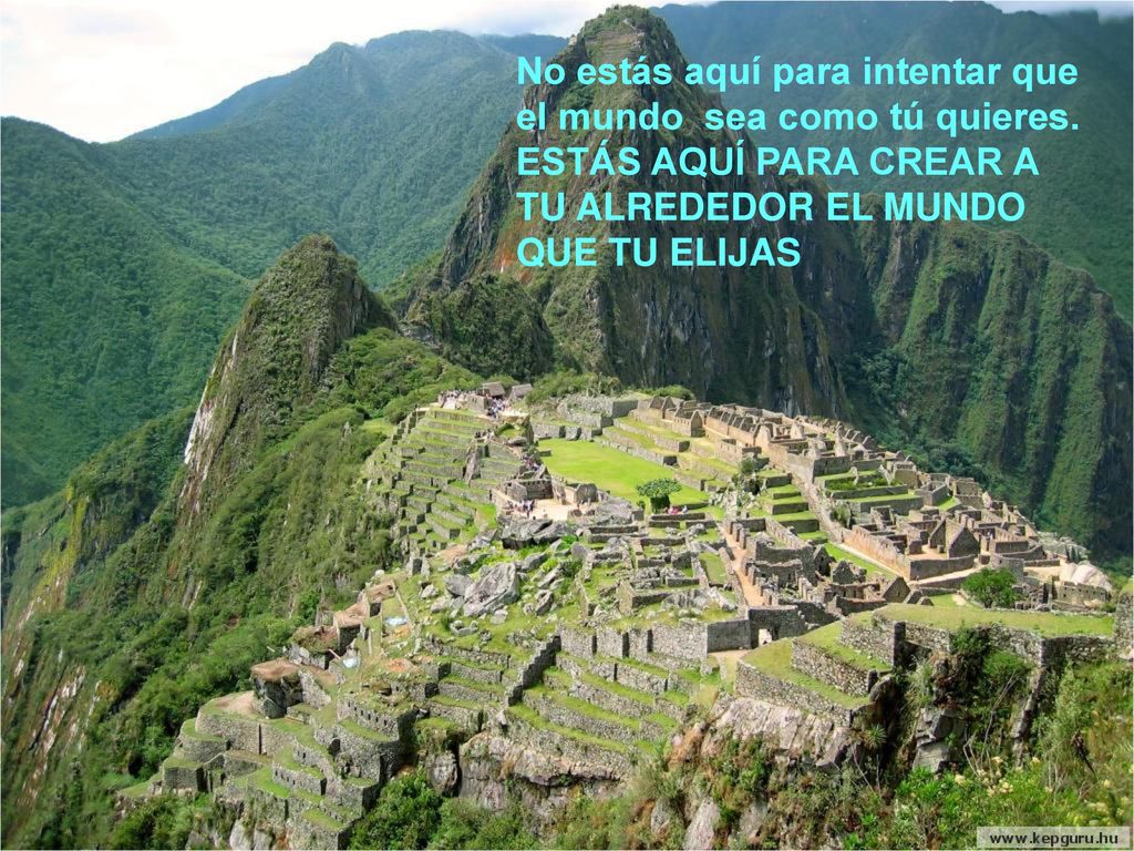 No estás aquí para intentar que el mundo sea como tú quieres