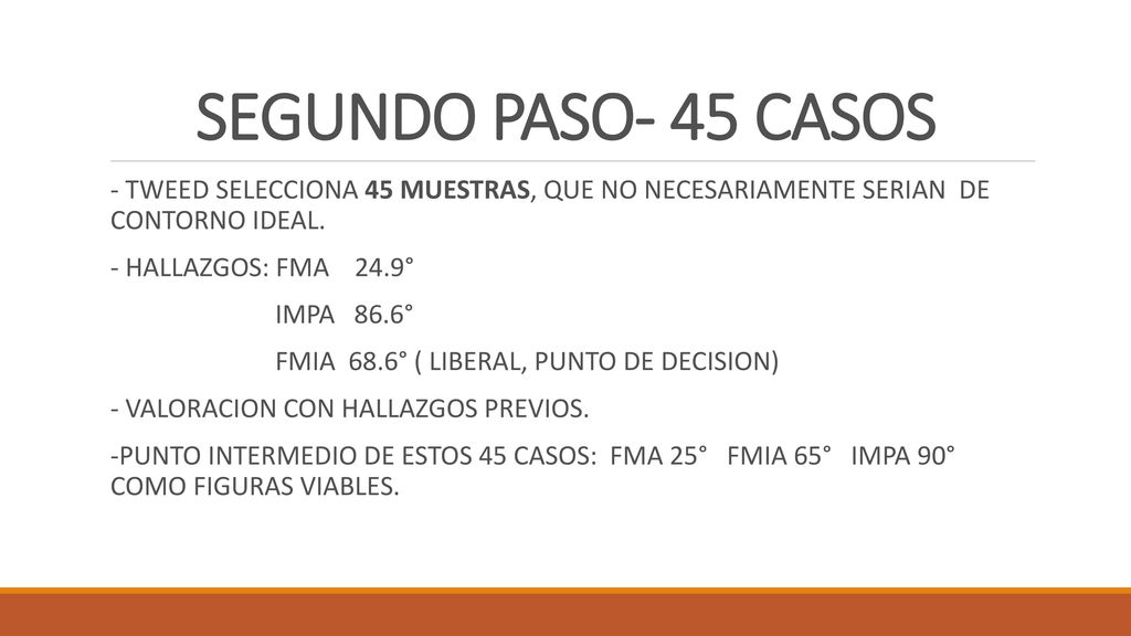 SEGUNDO PASO- 45 CASOS - TWEED SELECCIONA 45 MUESTRAS, QUE NO NECESARIAMENTE SERIAN DE CONTORNO IDEAL.