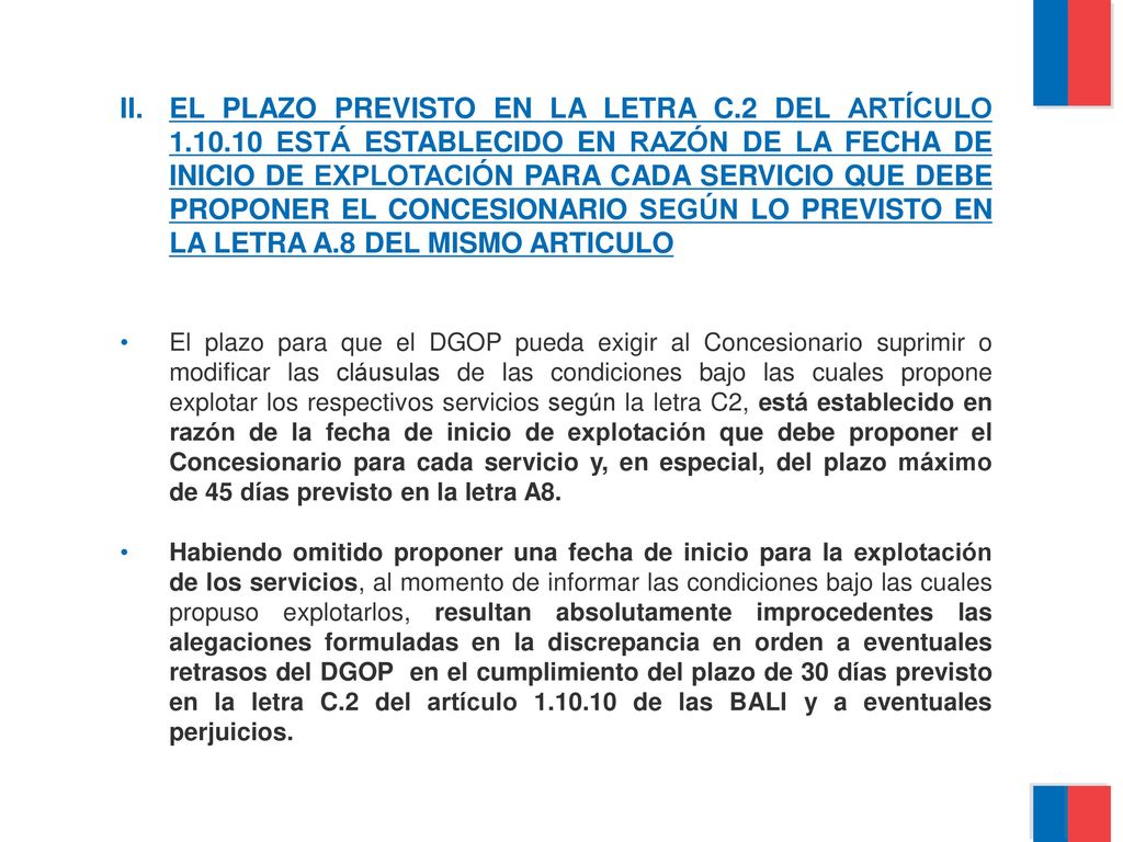 EL PLAZO PREVISTO EN LA LETRA C. 2 DEL ARTÍCULO 1. 10