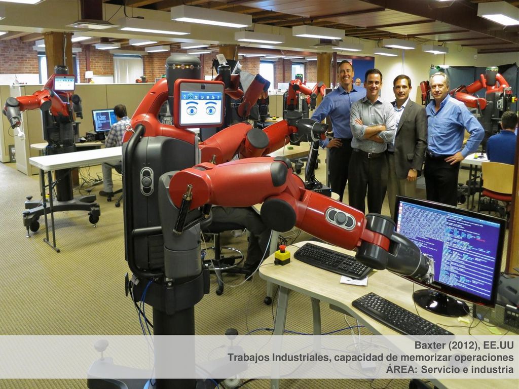 Baxter (2012), EE.UU Trabajos Industriales, capacidad de memorizar operaciones.