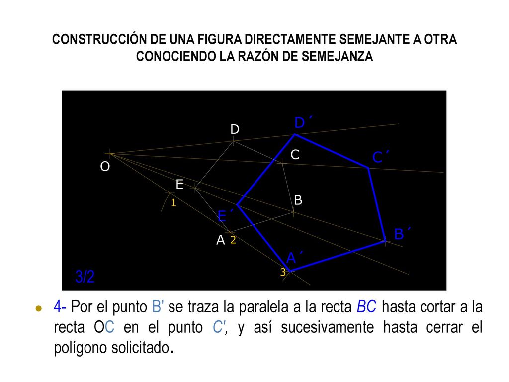 CONSTRUCCIÓN DE UNA FIGURA DIRECTAMENTE SEMEJANTE A OTRA CONOCIENDO LA RAZÓN DE SEMEJANZA