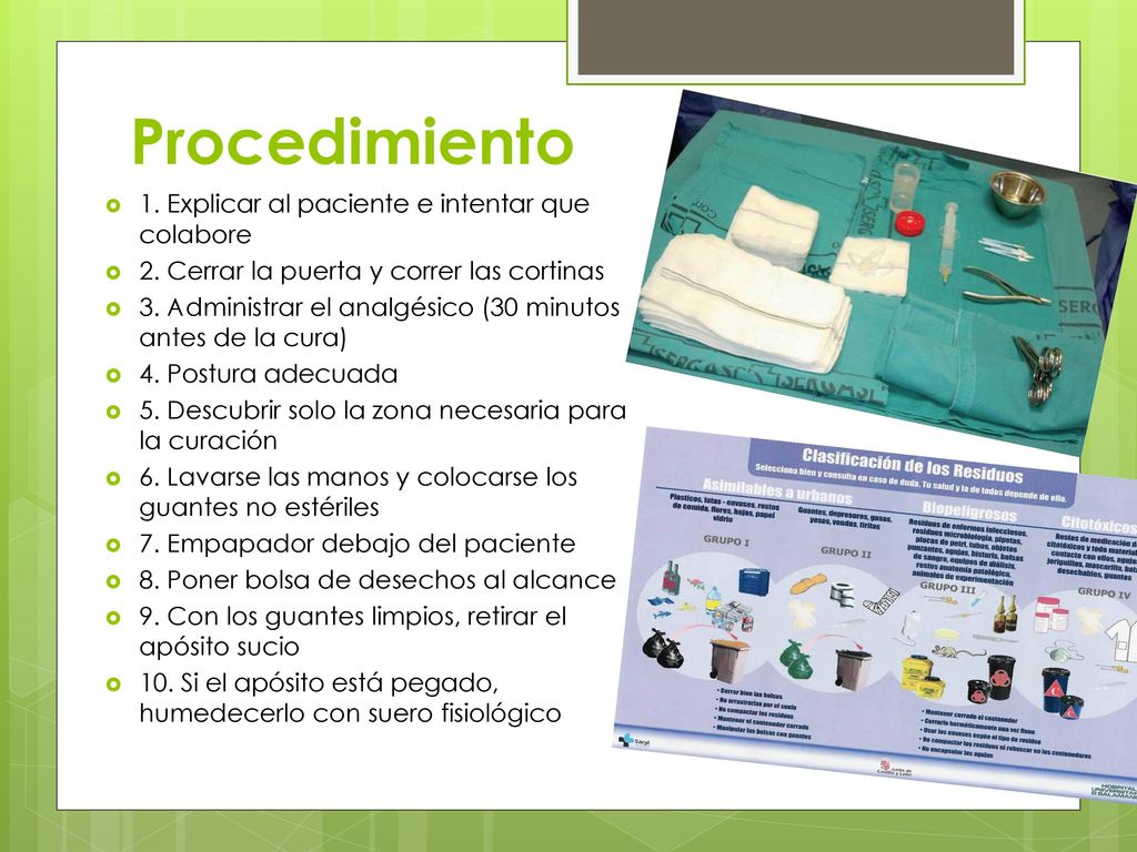 Procedimiento 1. Explicar al paciente e intentar que colabore
