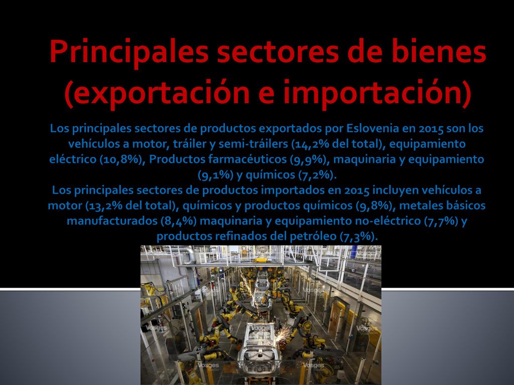 Principales sectores de bienes (exportación e importación)