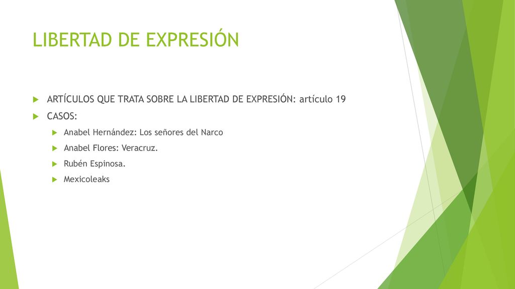 LIBERTAD DE EXPRESIÓN ARTÍCULOS QUE TRATA SOBRE LA LIBERTAD DE EXPRESIÓN: artículo 19. CASOS: Anabel Hernández: Los señores del Narco.
