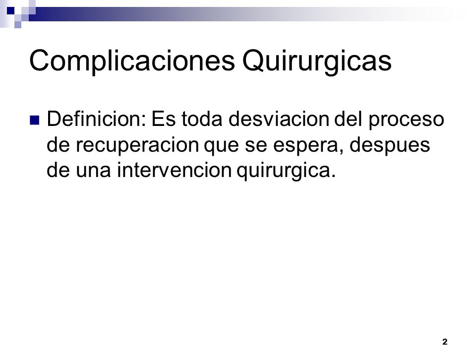 Complicaciones Quirurgicas