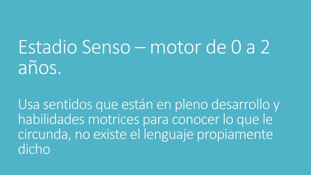 Estadio Senso – motor de 0 a 2 años
