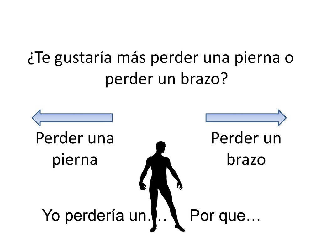 ¿Te gustaría más perder una pierna o perder un brazo