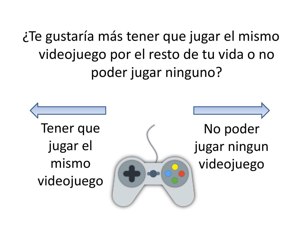 ¿Te gustaría más tener que jugar el mismo videojuego por el resto de tu vida o no poder jugar ninguno