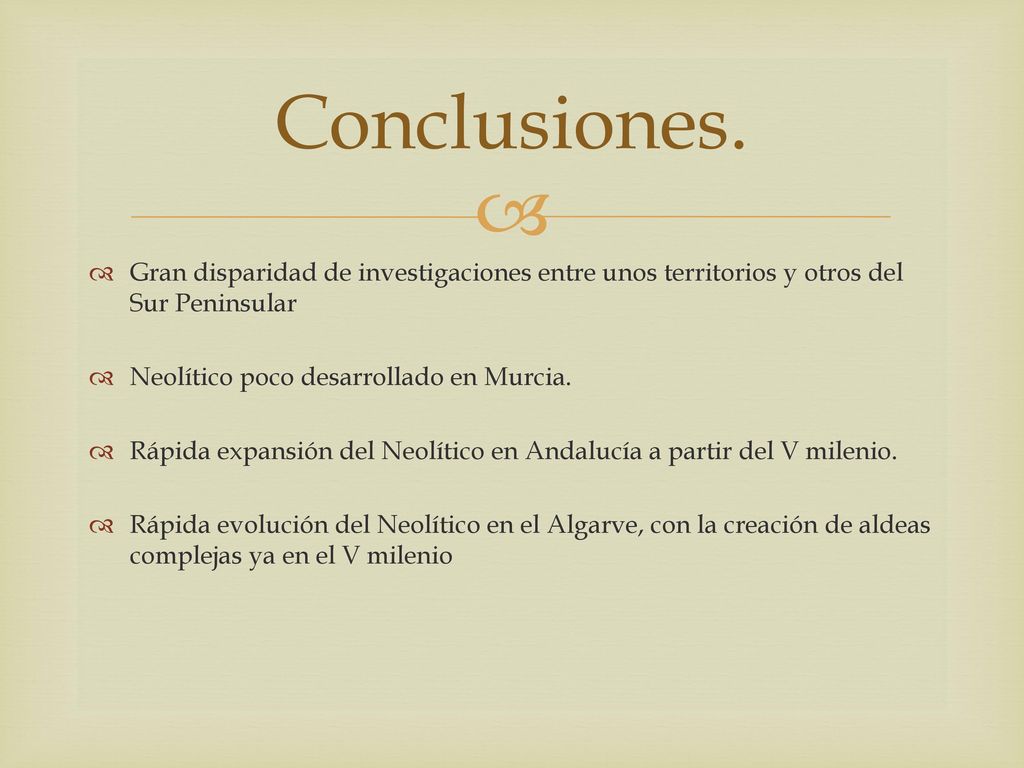 Conclusiones. Gran disparidad de investigaciones entre unos territorios y otros del Sur Peninsular.