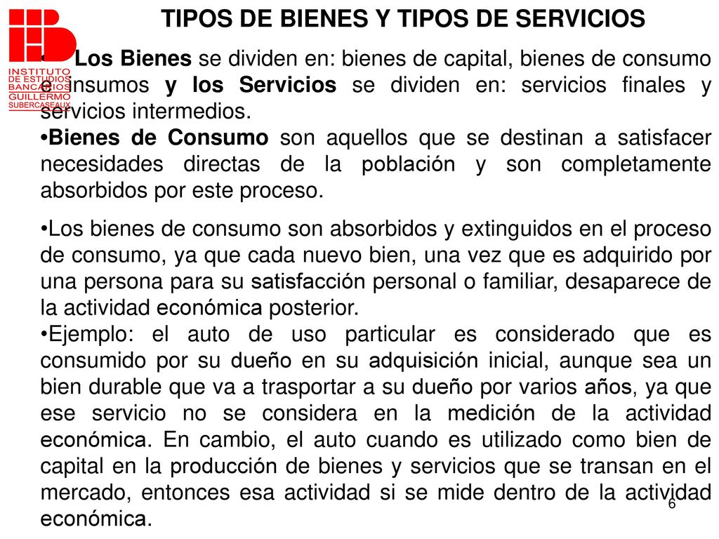 TIPOS DE BIENES Y TIPOS DE SERVICIOS