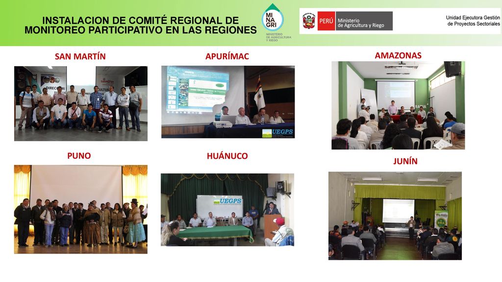 INSTALACION DE COMITÉ REGIONAL DE MONITOREO PARTICIPATIVO EN LAS REGIONES