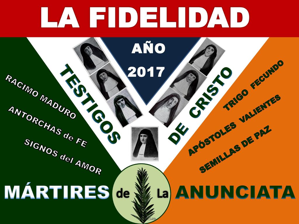 LA FIDELIDAD MÁRTIRES ANUNCIATA TESTIGOS DE CRISTO AÑO 2017 de La