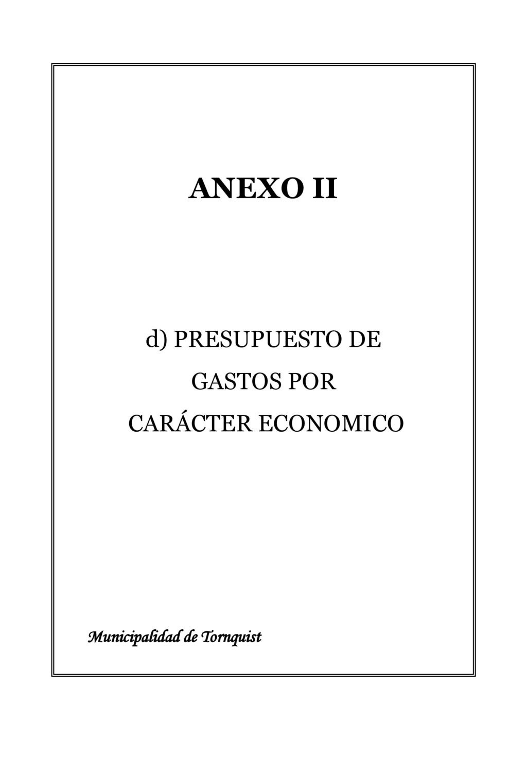 Anexo I Calculo De Recursos Ejercicio Municipalidad De Tornquist