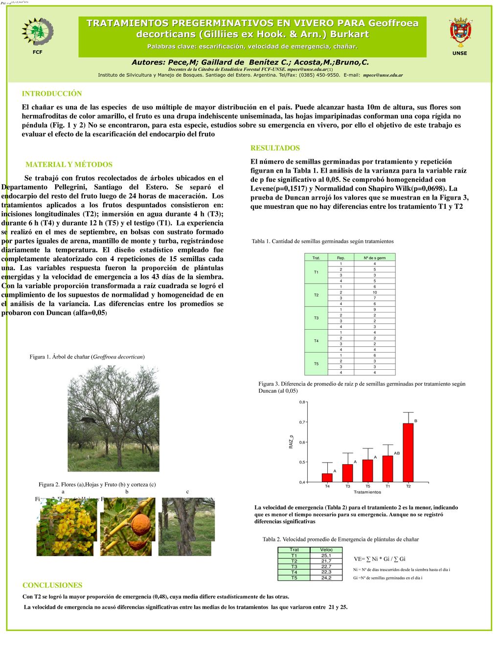 TRATAMIENTOS PREGERMINATIVOS EN VIVERO PARA Geoffroea decorticans (Gilliies ex Hook. & Arn.) Burkart