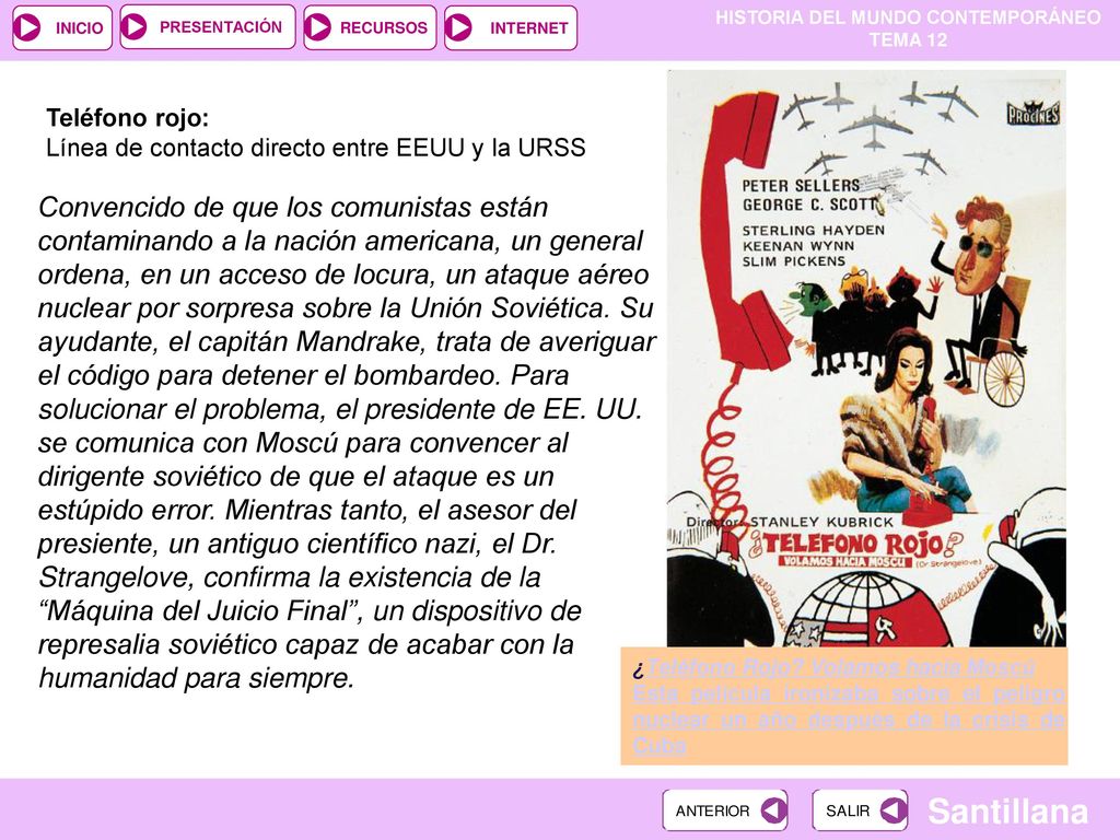 Teléfono rojo: Línea de contacto directo entre EEUU y la URSS.