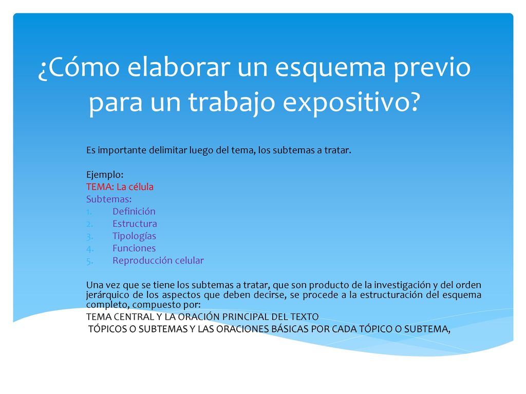¿Cómo elaborar un esquema previo para un trabajo expositivo