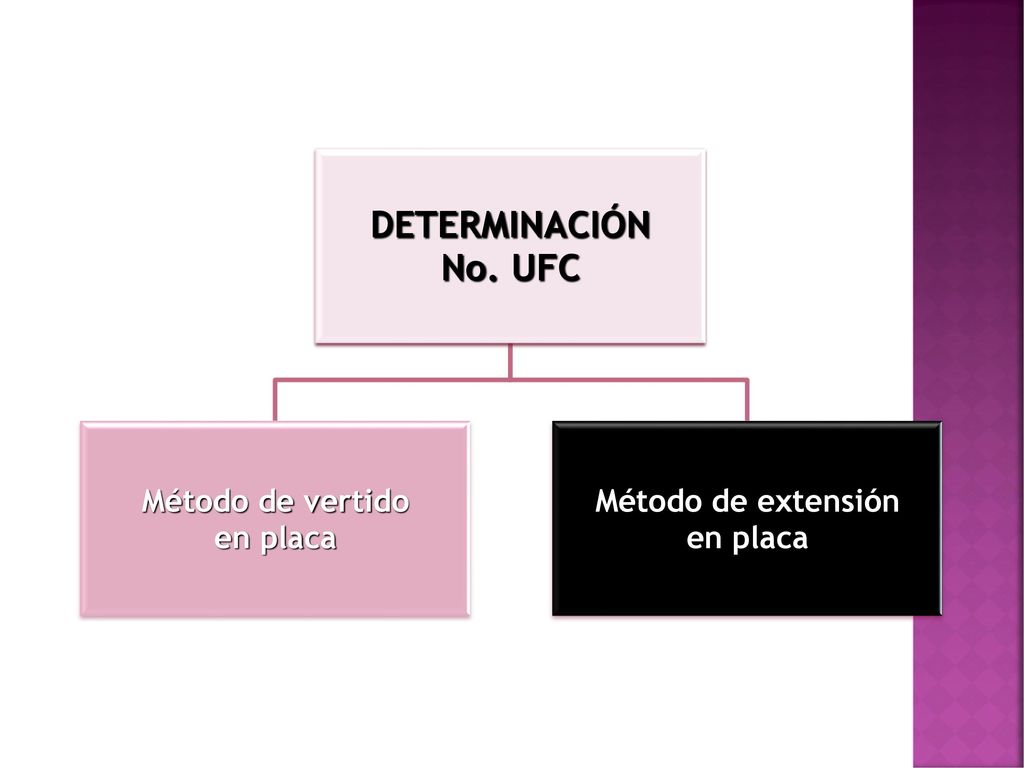 DETERMINACIÓN No. UFC Método de vertido en placa Método de extensión