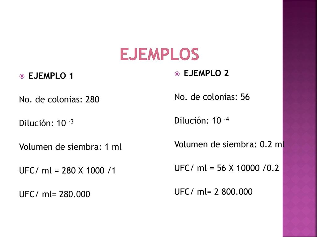 EJEMPLOS EJEMPLO 2 EJEMPLO 1 No. de colonias: 56 No. de colonias: 280