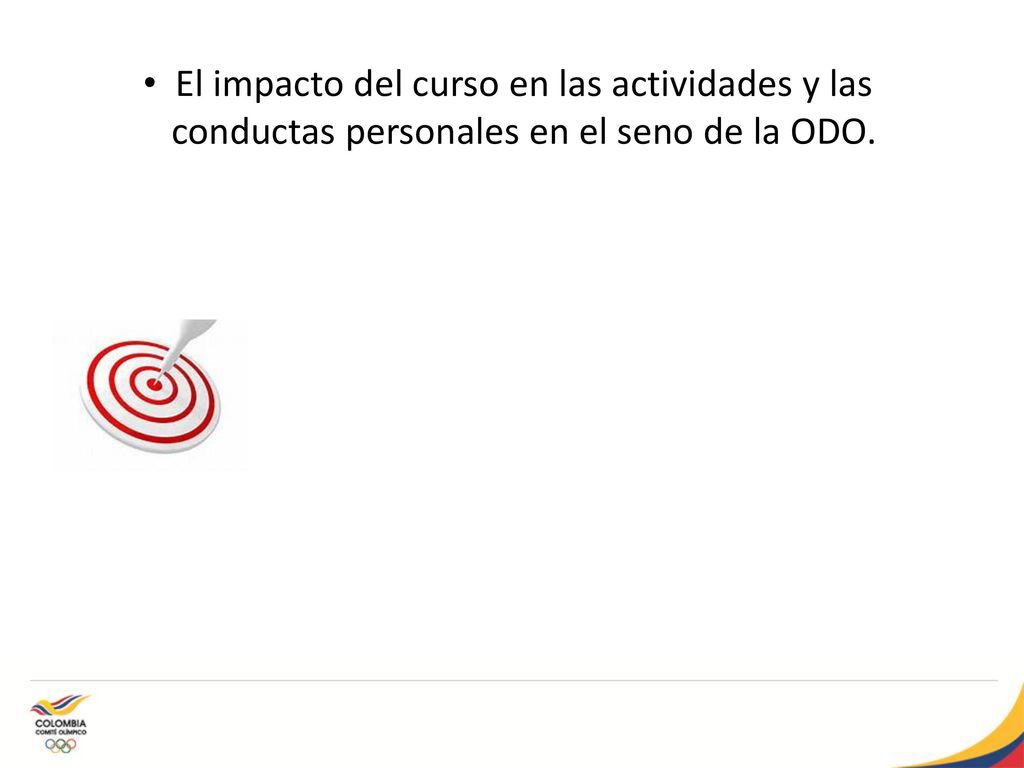 El impacto del curso en las actividades y las conductas personales en el seno de la ODO.