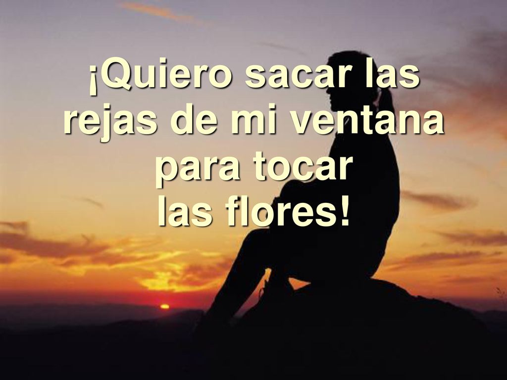 ¡Quiero sacar las rejas de mi ventana para tocar las flores!