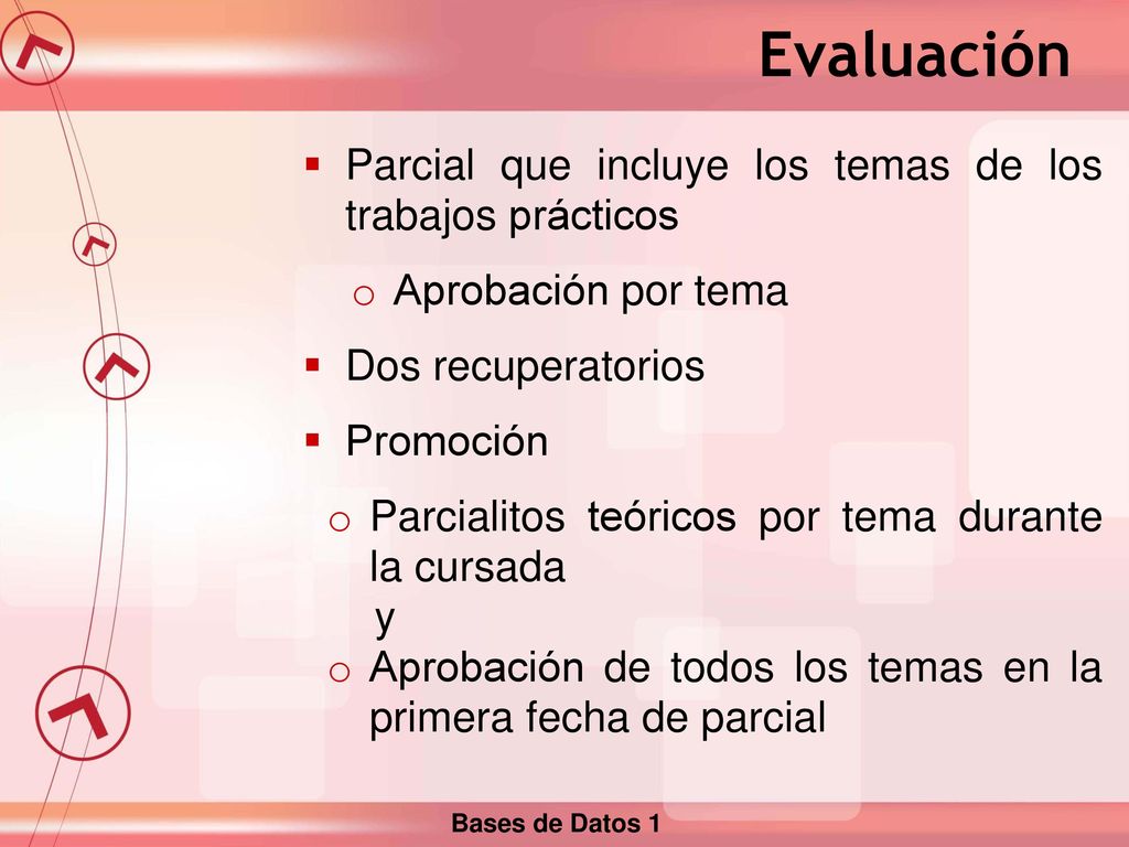 Evaluación Parcial que incluye los temas de los trabajos prácticos