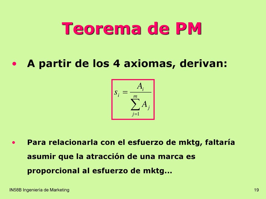 Teorema de PM A partir de los 4 axiomas, derivan: