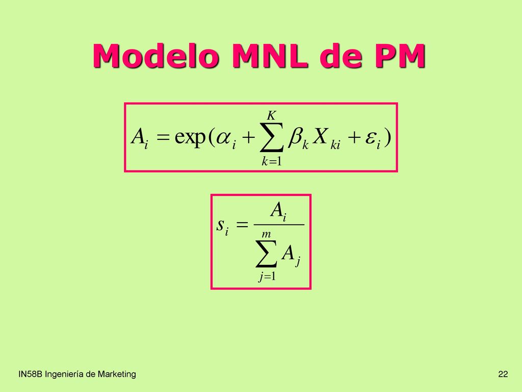 Modelo MNL de PM IN58B Ingeniería de Marketing