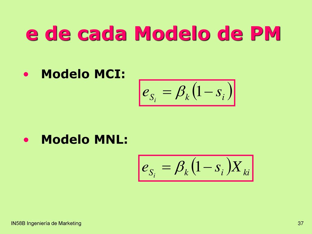 e de cada Modelo de PM Modelo MCI: Modelo MNL: