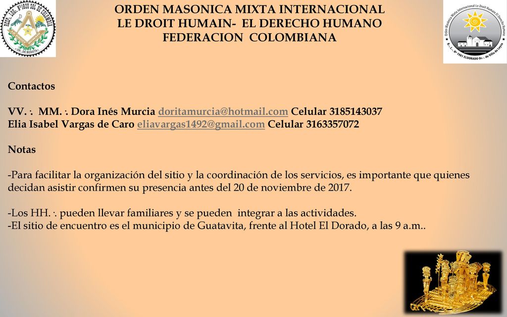 ORDEN MASONICA MIXTA INTERNACIONAL LE DROIT HUMAIN- EL DERECHO HUMANO