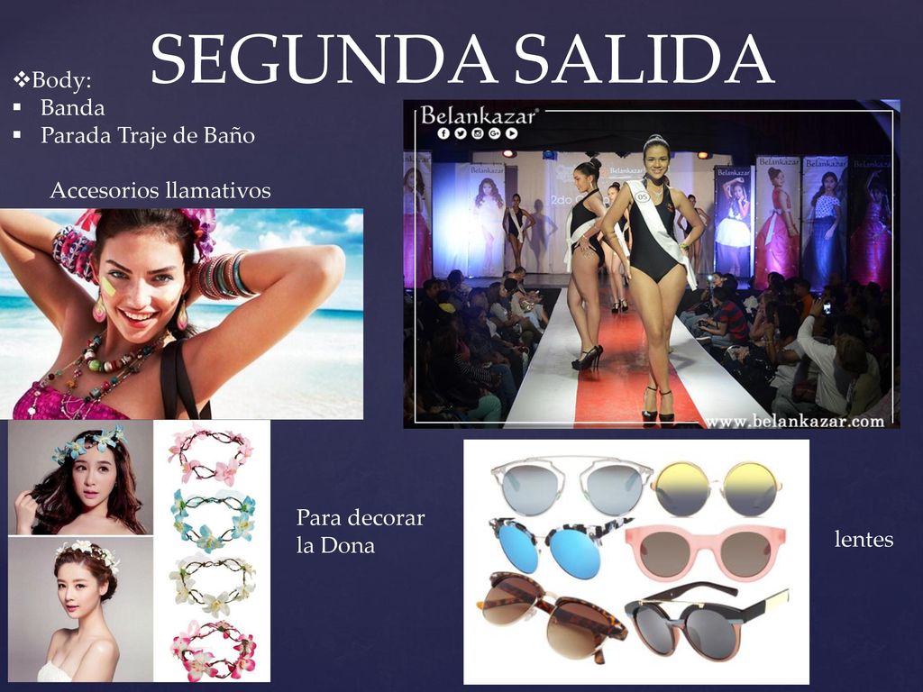 SEGUNDA SALIDA Body: Banda Parada Traje de Baño Accesorios llamativos