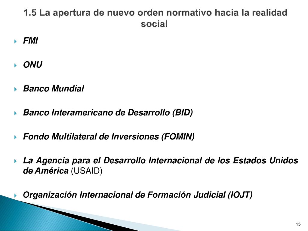 1.5 La apertura de nuevo orden normativo hacia la realidad social