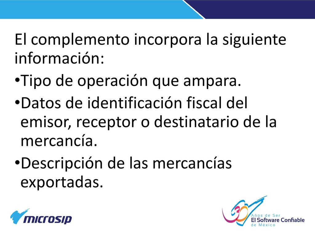 El complemento incorpora la siguiente información: