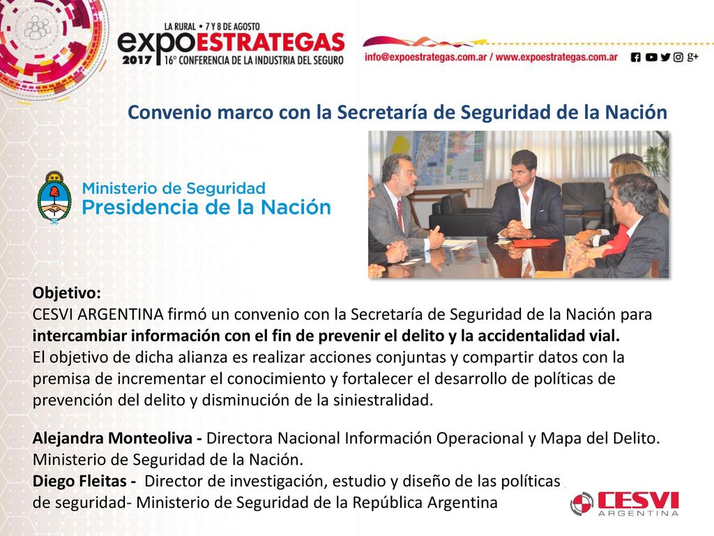 Convenio marco con la Secretaría de Seguridad de la Nación