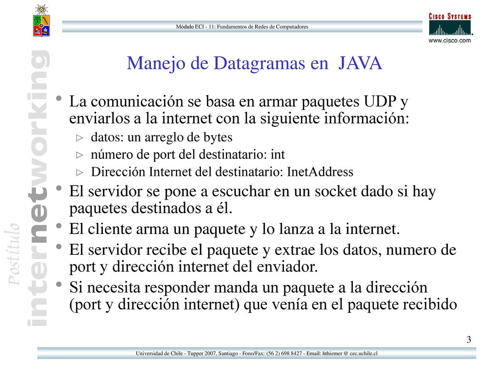 Manejo de Datagramas en JAVA
