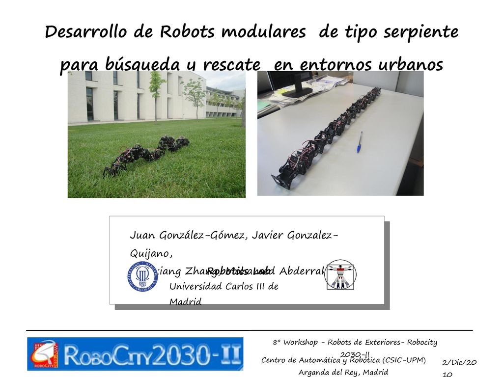 Desarrollo de Robots modulares de tipo serpiente