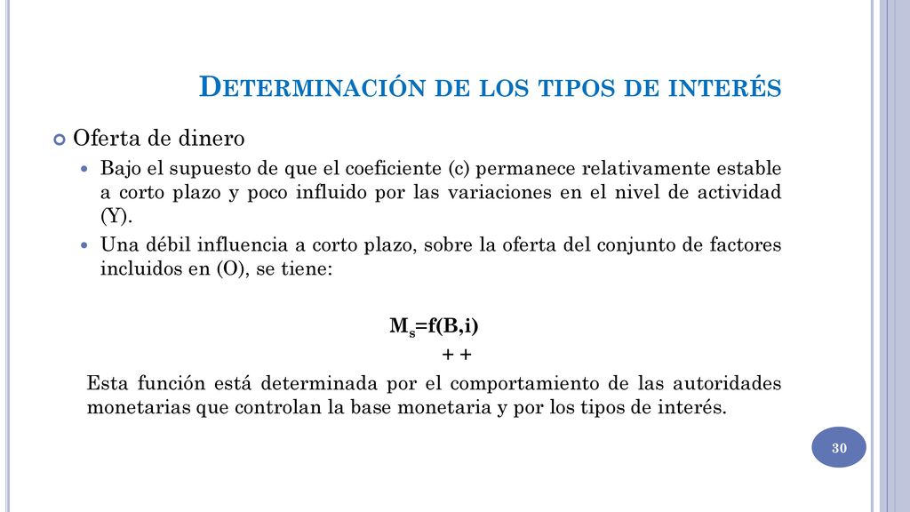 Determinación de los tipos de interés