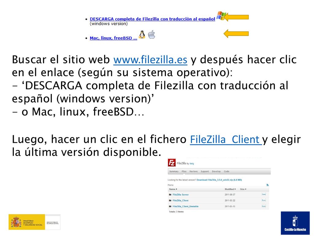 Buscar el sitio web   y después hacer clic en el enlace (según su sistema operativo):