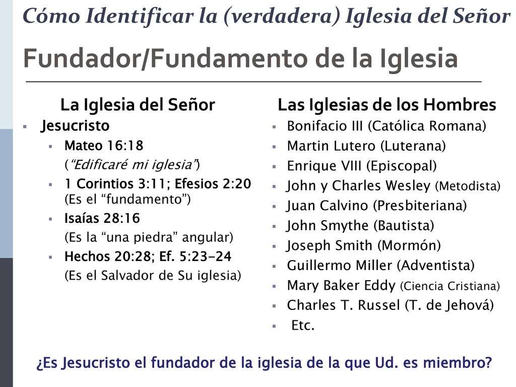Cómo Identificar la (verdadera) Iglesia del Señor - ppt descargar Cómo Identificar la (verdadera) Iglesia del Señor - ppt descargar