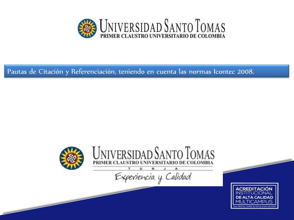 Pautas de Citación y Referenciación, teniendo en cuenta las normas Icontec 2008.